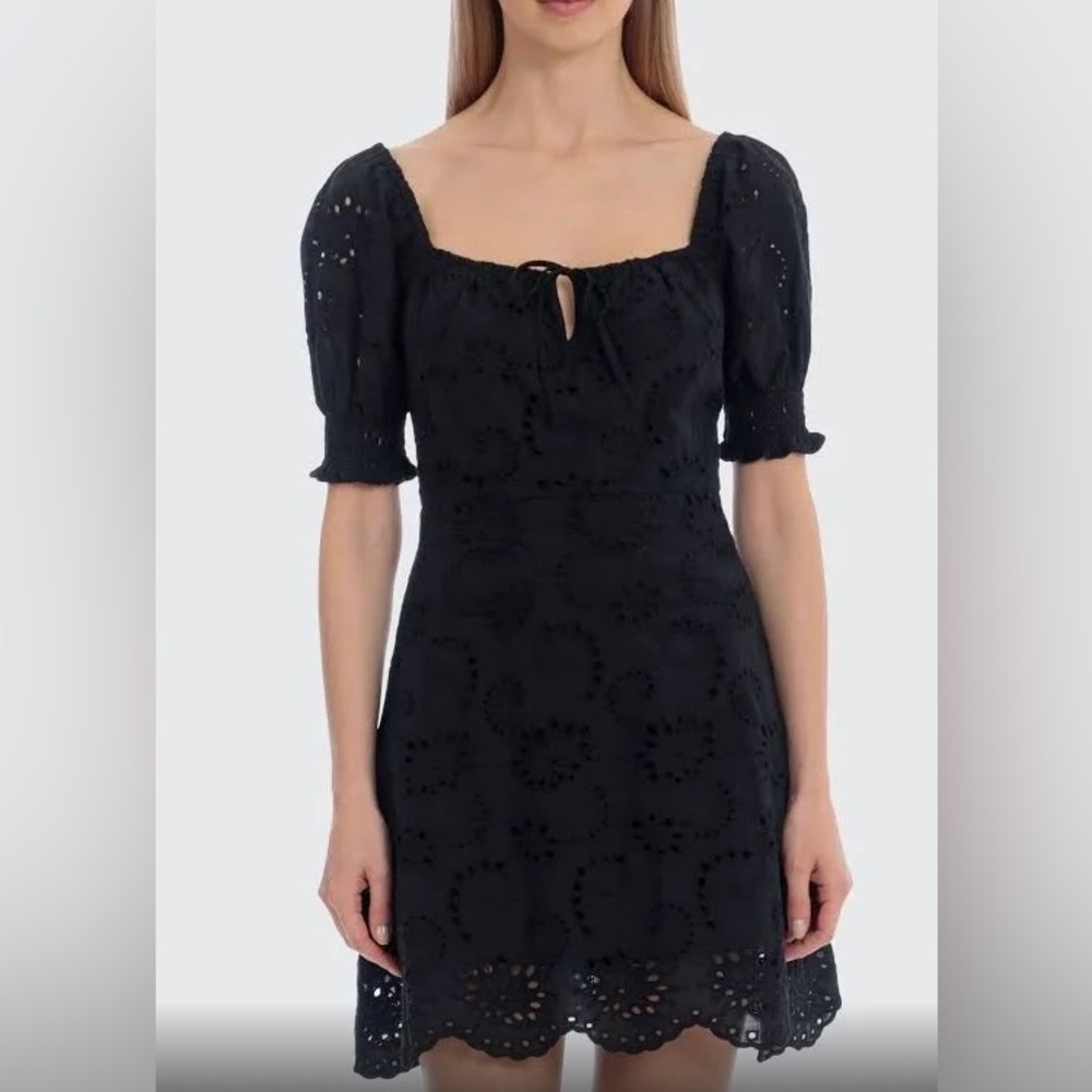 7 For All Mankind Black Eyelet Dress size Medium